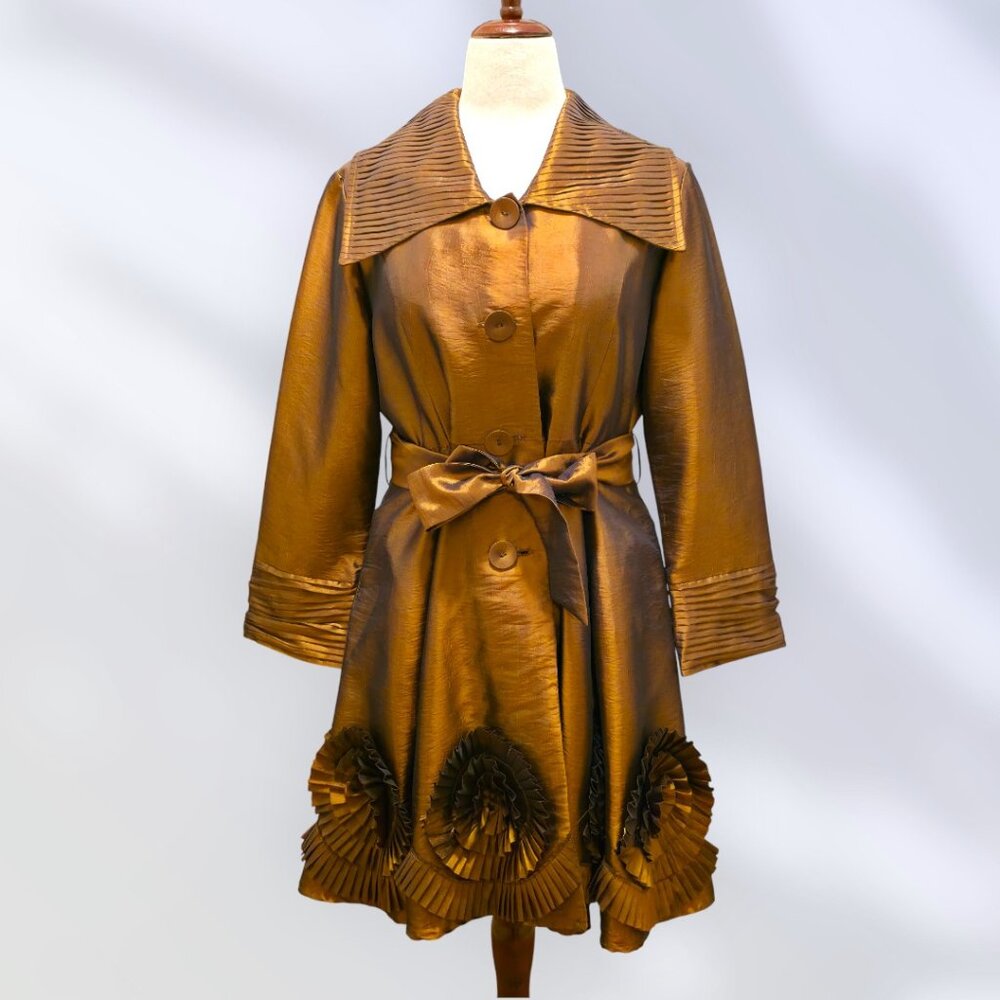 Vintage Jerry T Whimsigoth Brown Iridescent Coat Dress